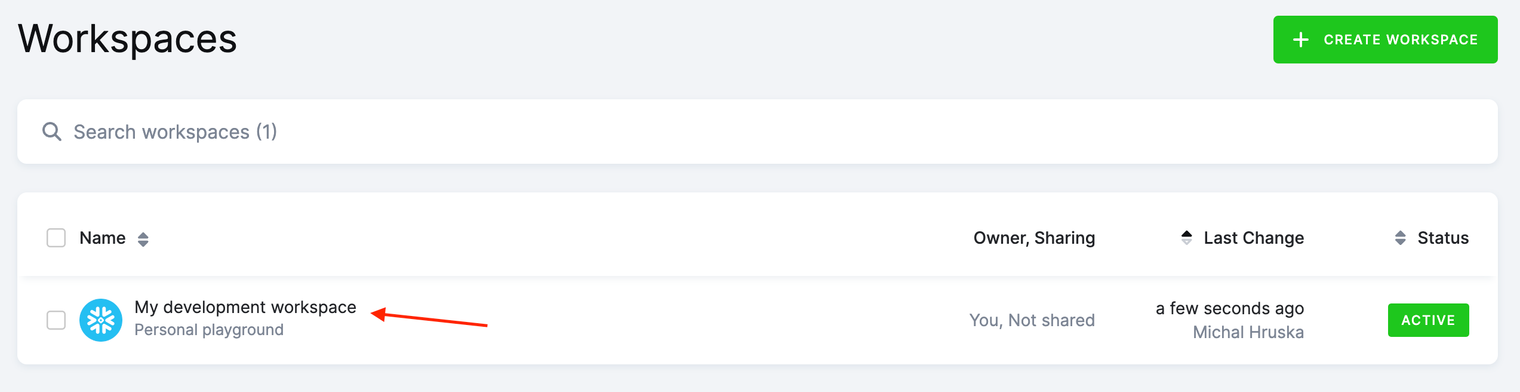 Screenshot - Workspace detail